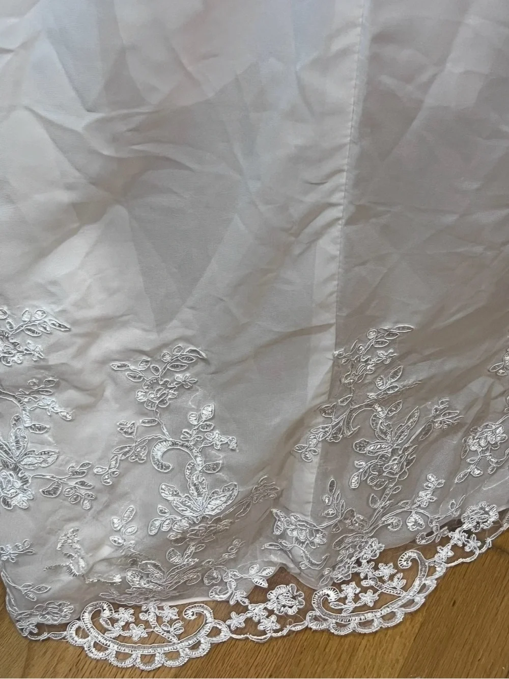 #43-14 White chiffon lace high/Low hem cocktail dress  1X/Size 16W
